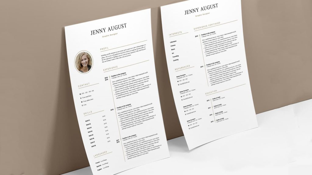 Elegant resume and cover letter template