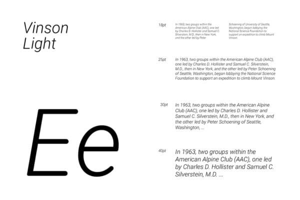 Vinson light presentation of this free rounded font