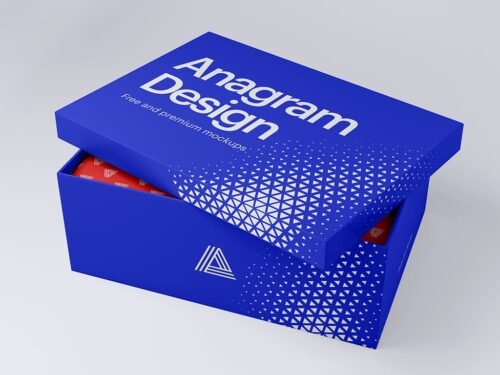 free shoes box mockup