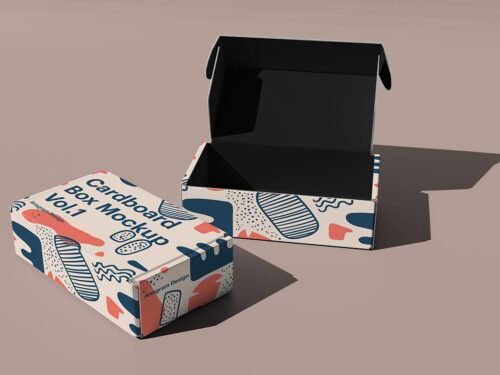 free cardboard box mockup