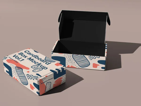free cardboard box mockup