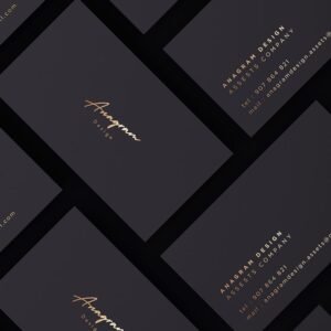 free business cards mockup black and gold