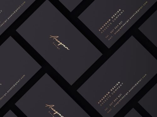 free business cards mockup black and gold