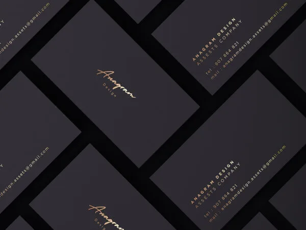free business cards mockup black and gold