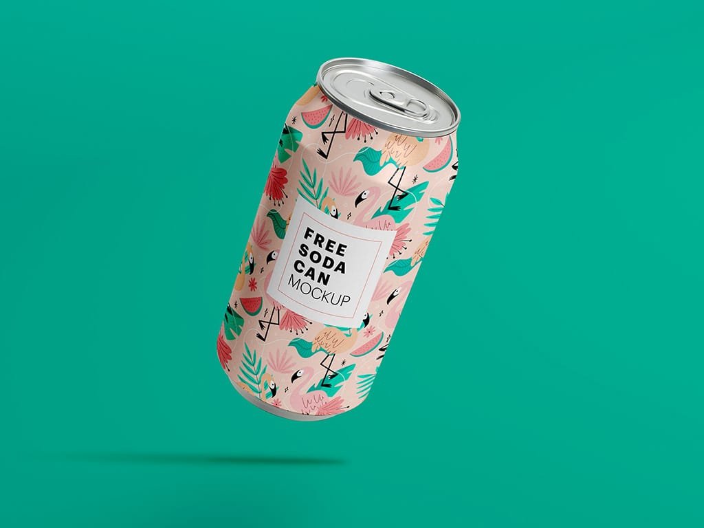 free soda can mockup