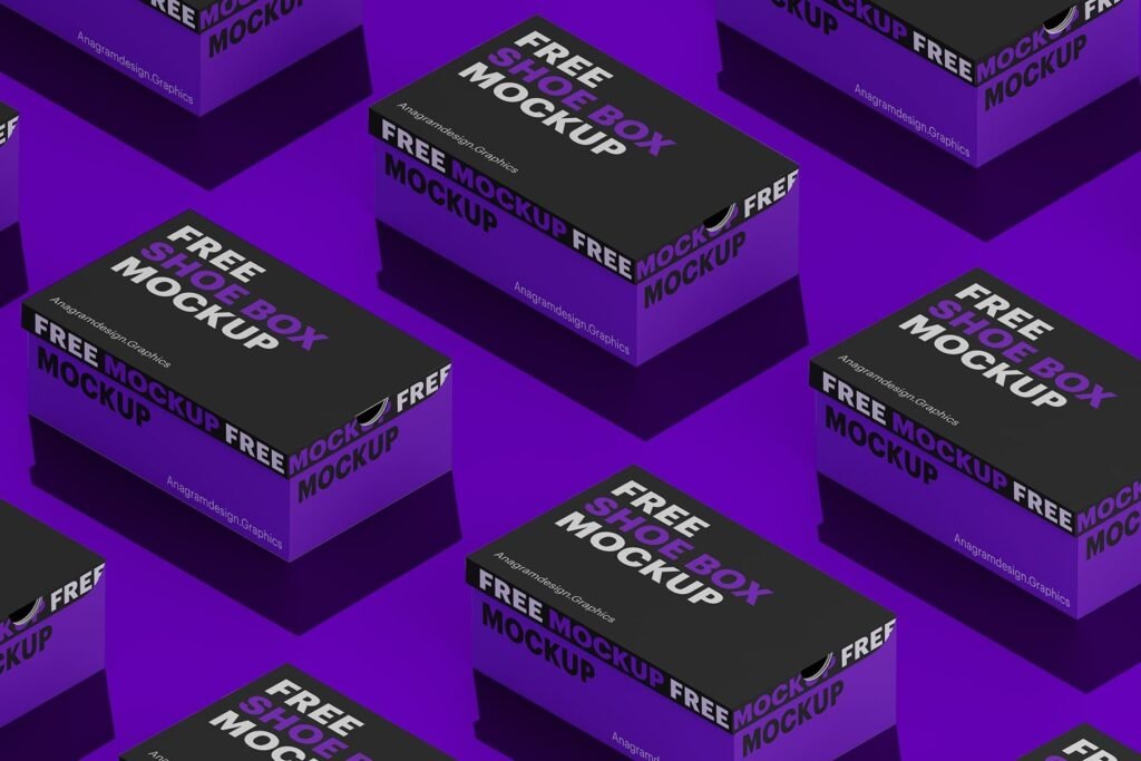free shoes box mockup