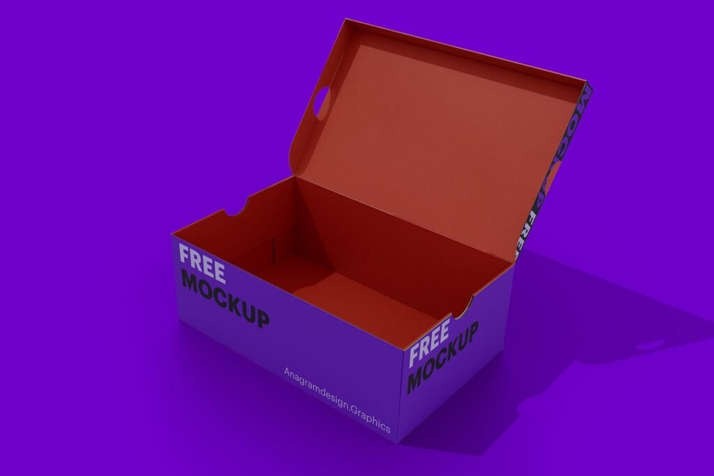 free shoes box mockup