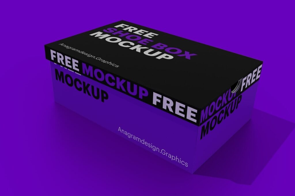 free shoes box mockup