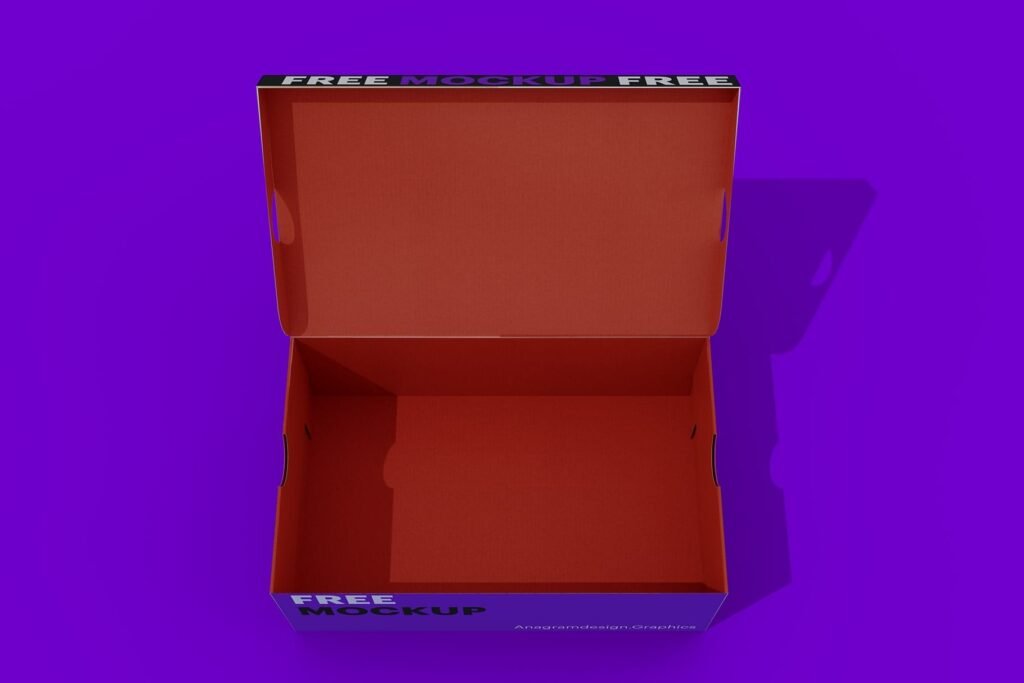 free shoes box mockup