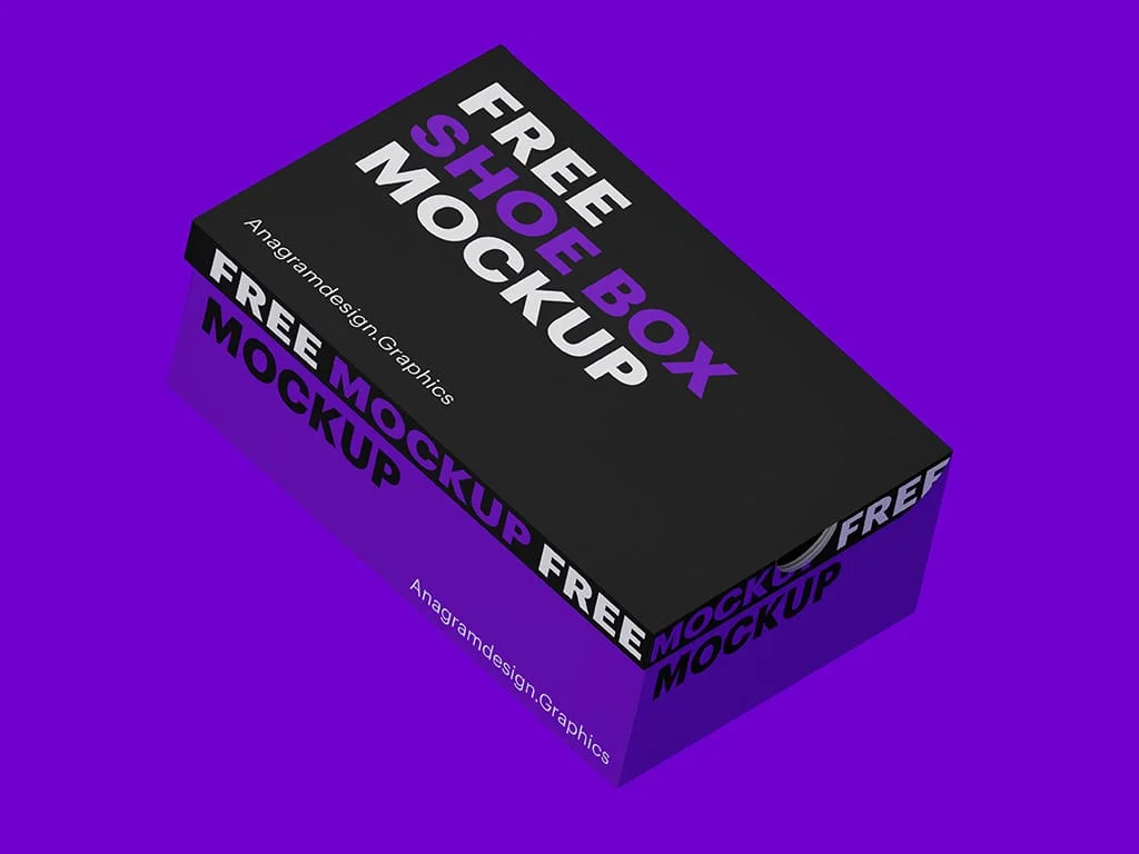 free shoes box mockup