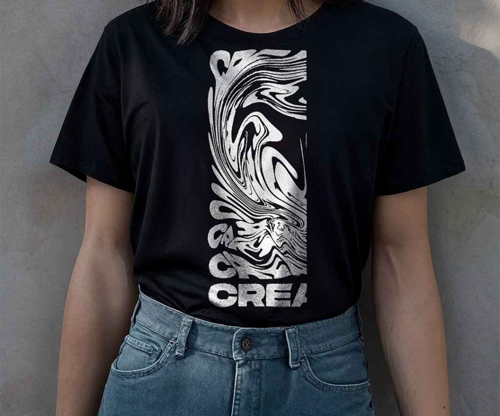 Female Black T-shirt Mockup 02