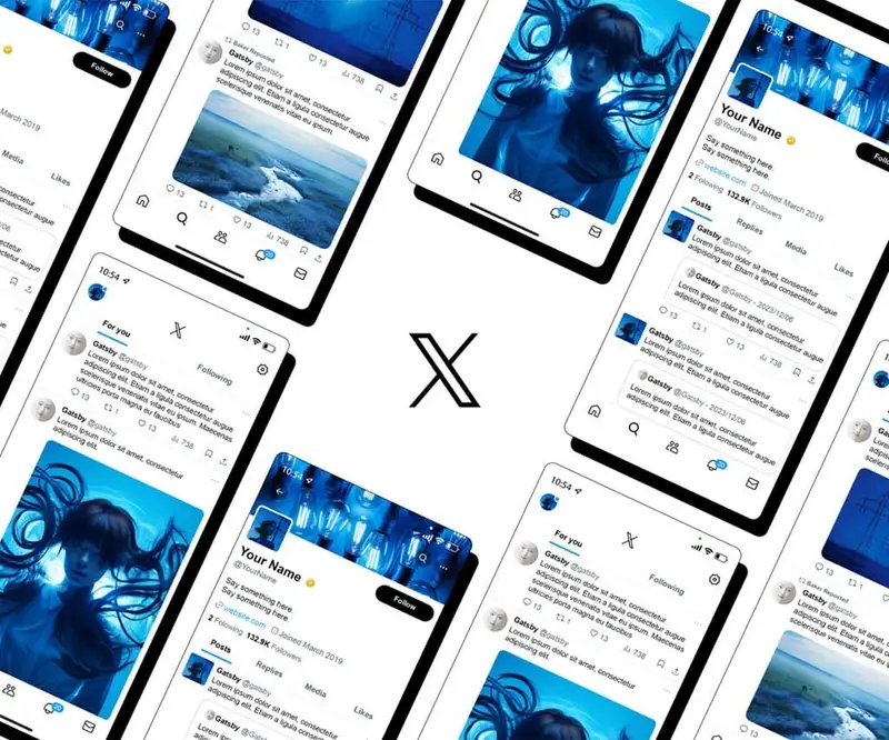 X Twitter Template preview, photoshop psd