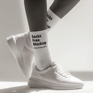 Socks and with tennis shoes mockup