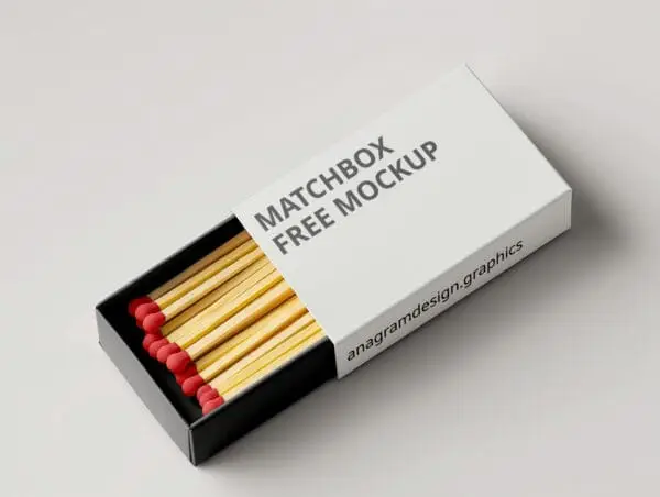 black and white matches box Mockup