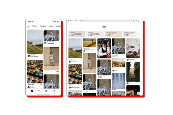 Presentation of a free Pinterest feed Template made with phoshop and figma