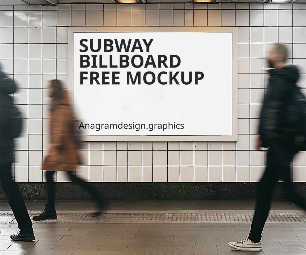 Subway billboard free mockup