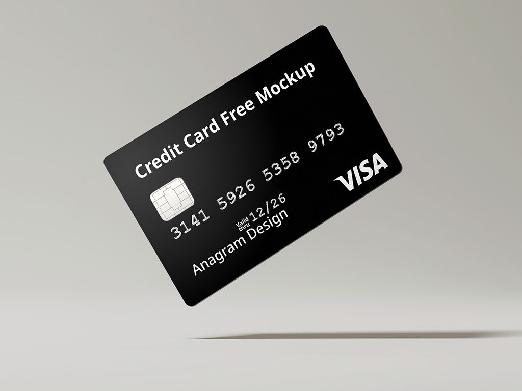 credit card black free mockup