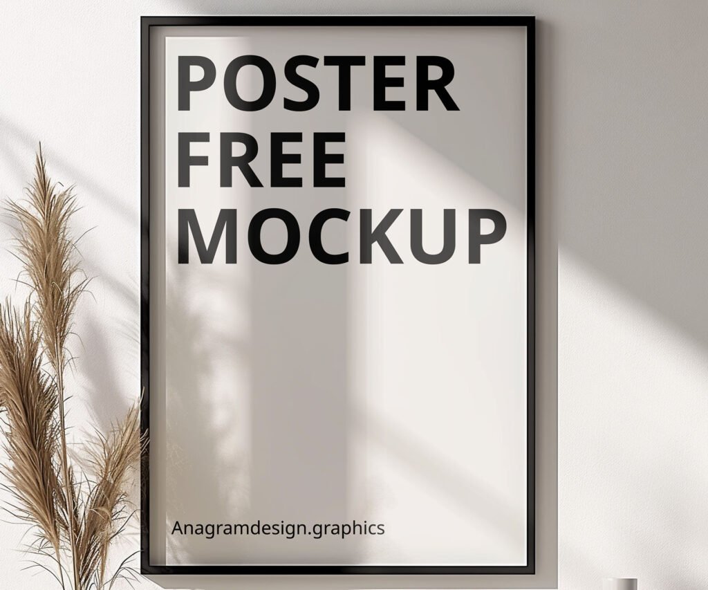 Poster Free Mockup close up