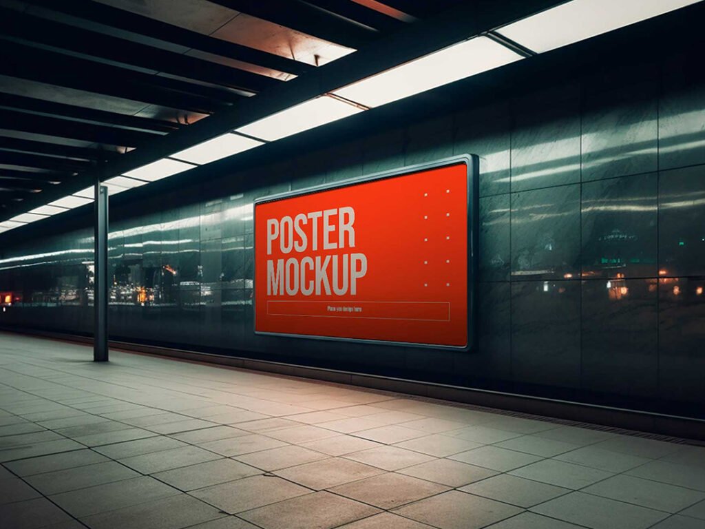 free subway billboard mockup