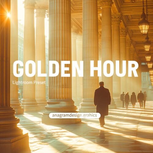 a man walking under arcades at Golden hour