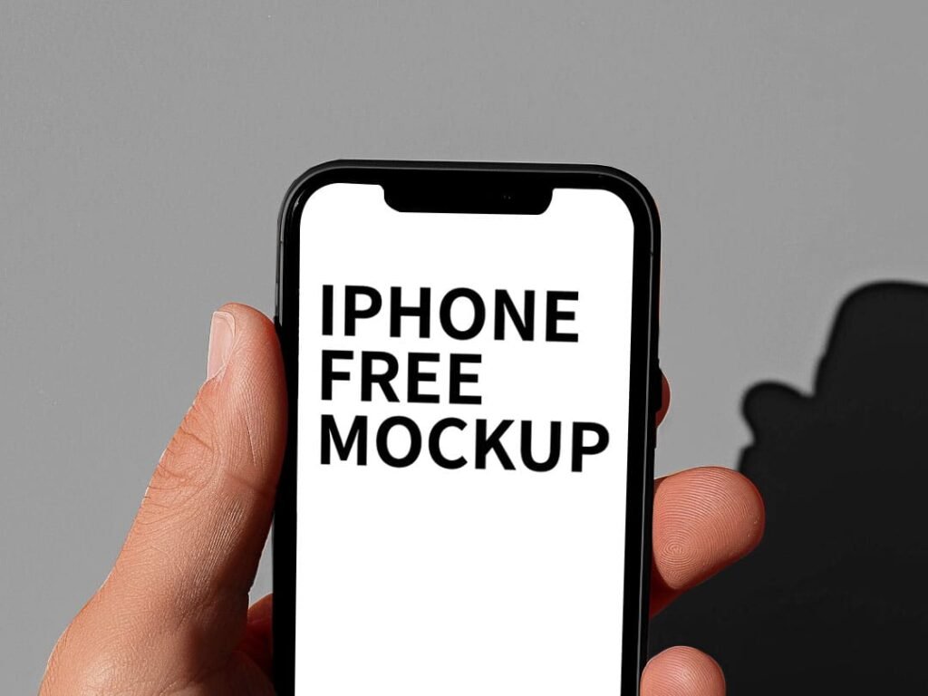hand holding an iPhone, free Mockup