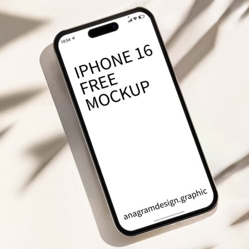 iPhone 16 Free Mockup on the floor with elegant shadows