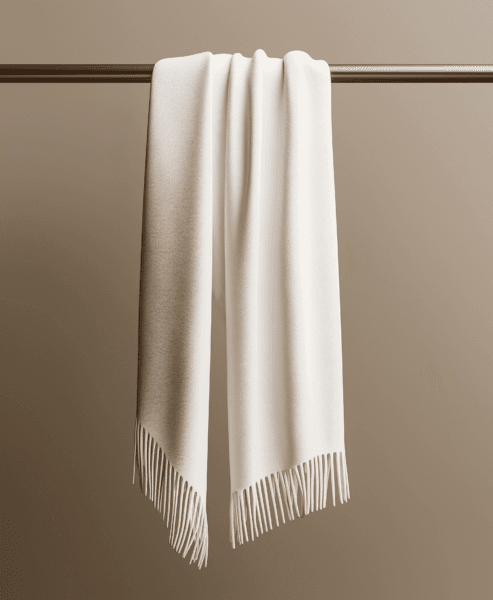 Scarf mockup hung on a metallic pole