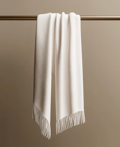 Scarf mockup hung on a metallic pole
