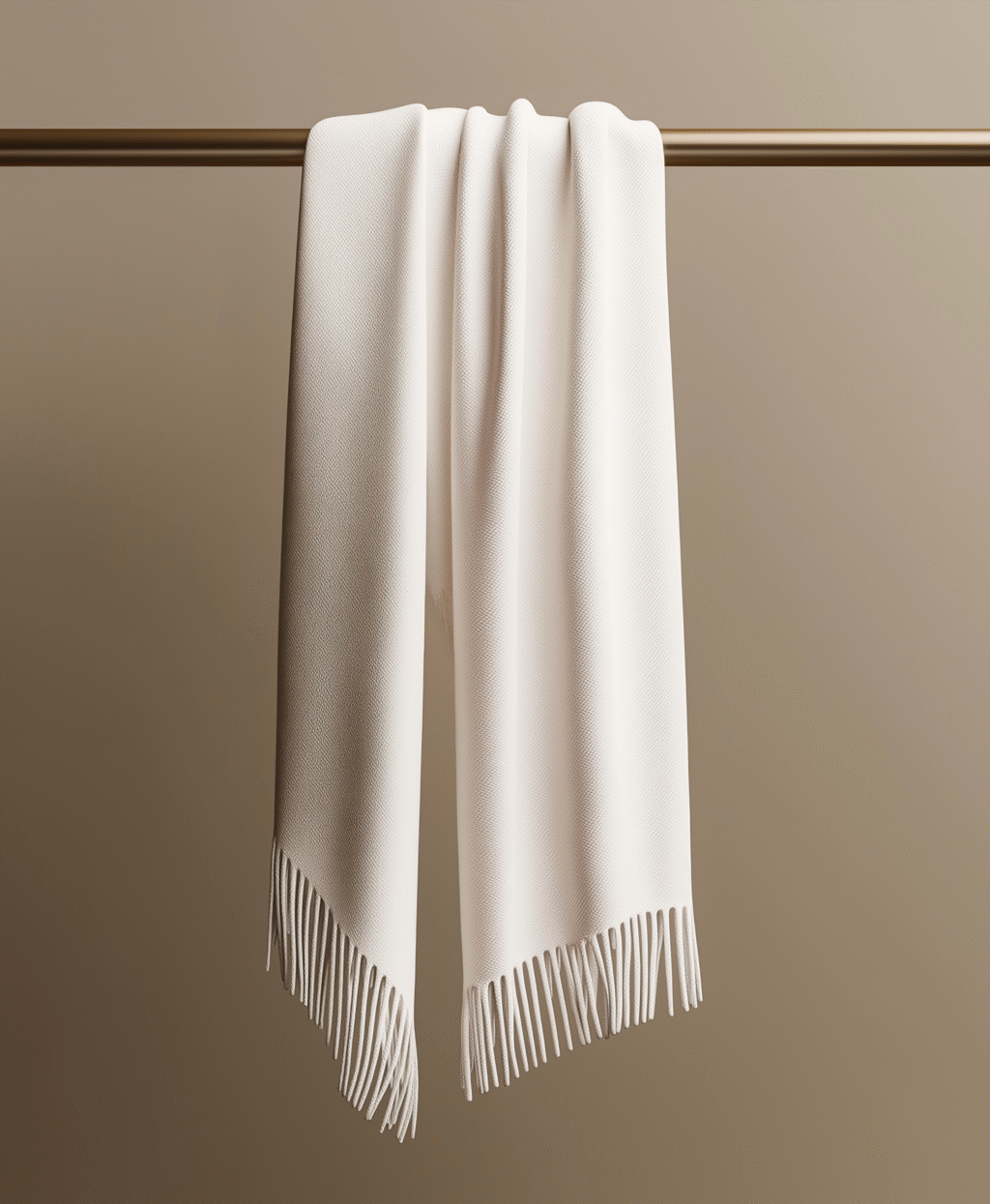 Scarf mockup hung on a metallic pole