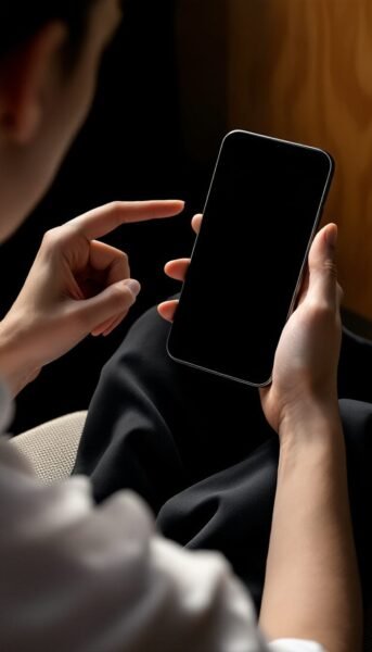 someone holding an iPhone 16 Pro Max Free Mockup
