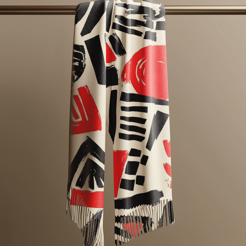 Scarf mockup hung on a metallic pole