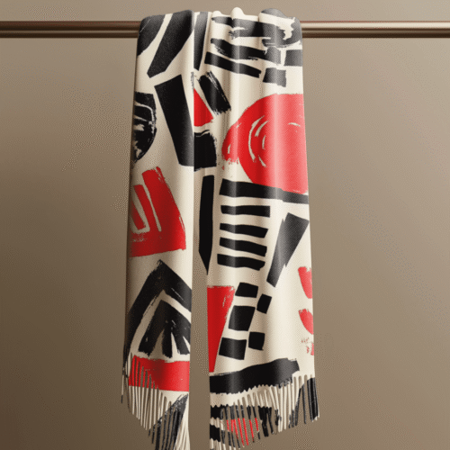 Scarf mockup hung on a metallic pole