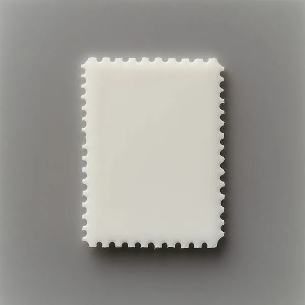 close up on a blank stamp mockup on a gray background