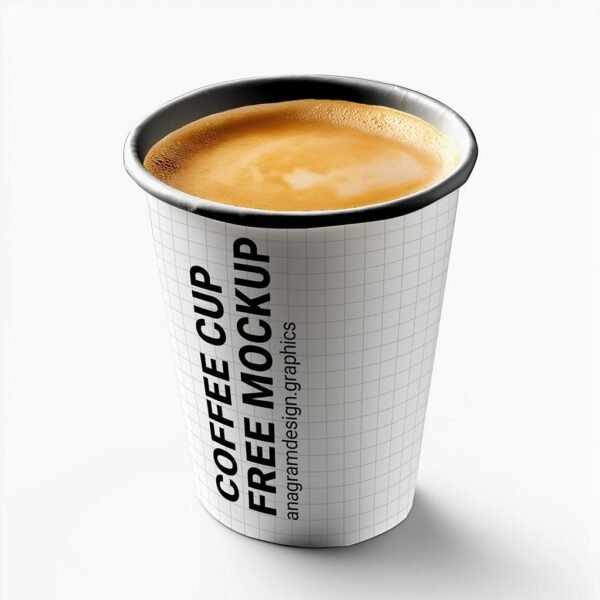 coffee cup mockup fill in with an espresso