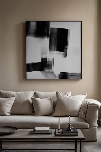 Free Painting Mockup on a wall in a living room