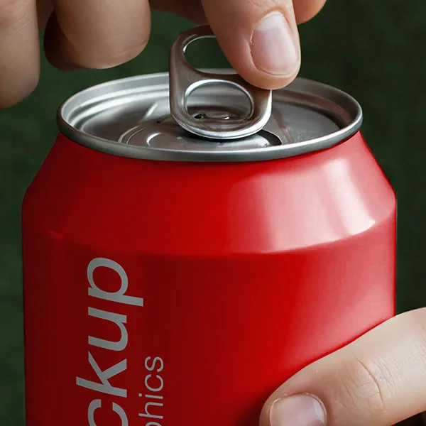 Girl hands holding a Coca Cola Can