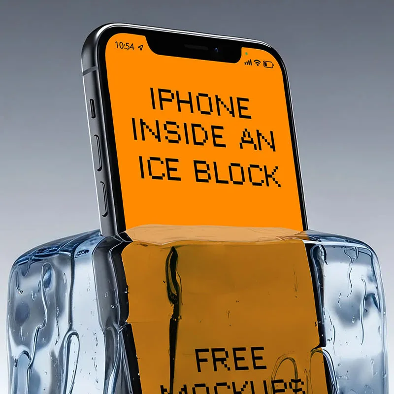 iPhone inside an Ice Block