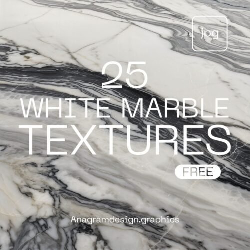 whiteMarble texture displaying "25 white marble Textures Free" on it