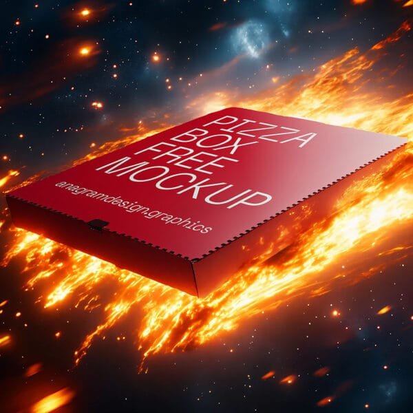 Pizza Box on fire through Space like a meteor