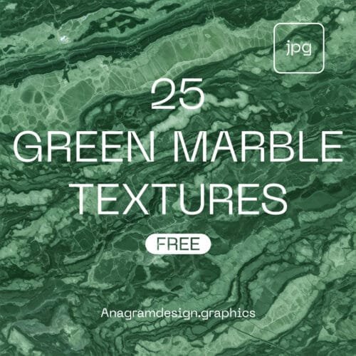free download pack of 25 green marble textures, showing text over a cracked concrete background.