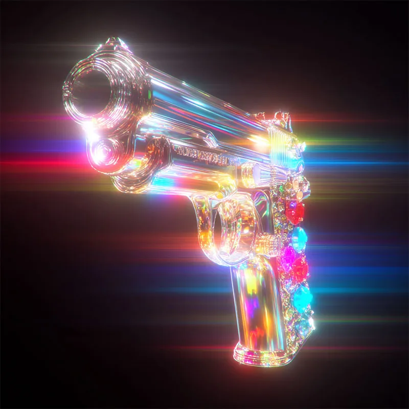 Gun with Iridescent Glow sref style