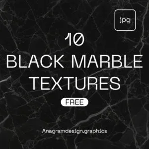 free download pack of 10 Black marble textures, showing text over a cracked concrete background.