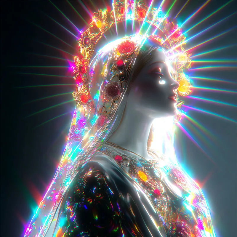 Religious Icone with Iridescent Glow sref style