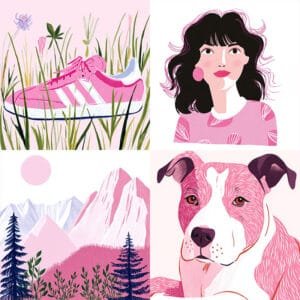 pink Illustrations sref style
