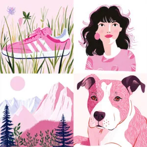 pink Illustrations sref style