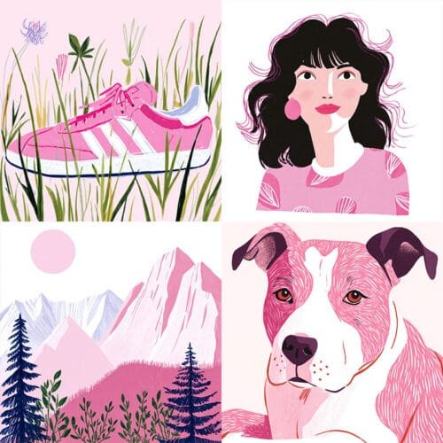 pink Illustrations sref style