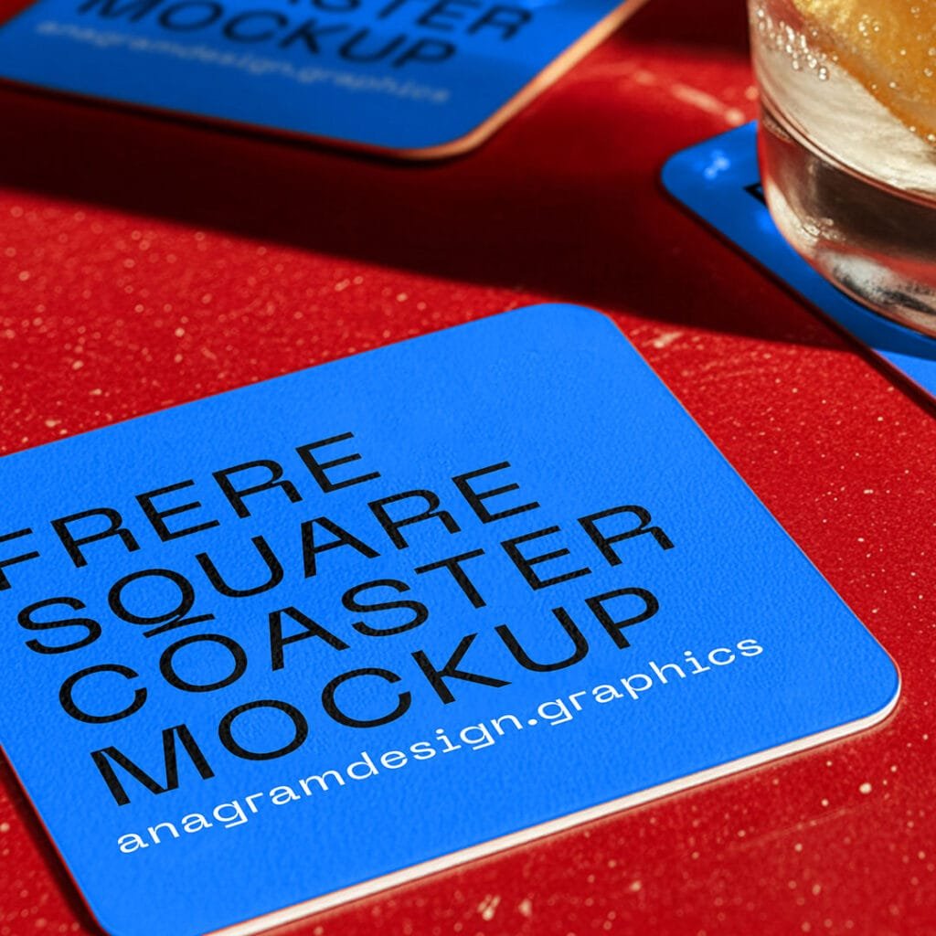 Free Square Coaster Mockup - Image 4