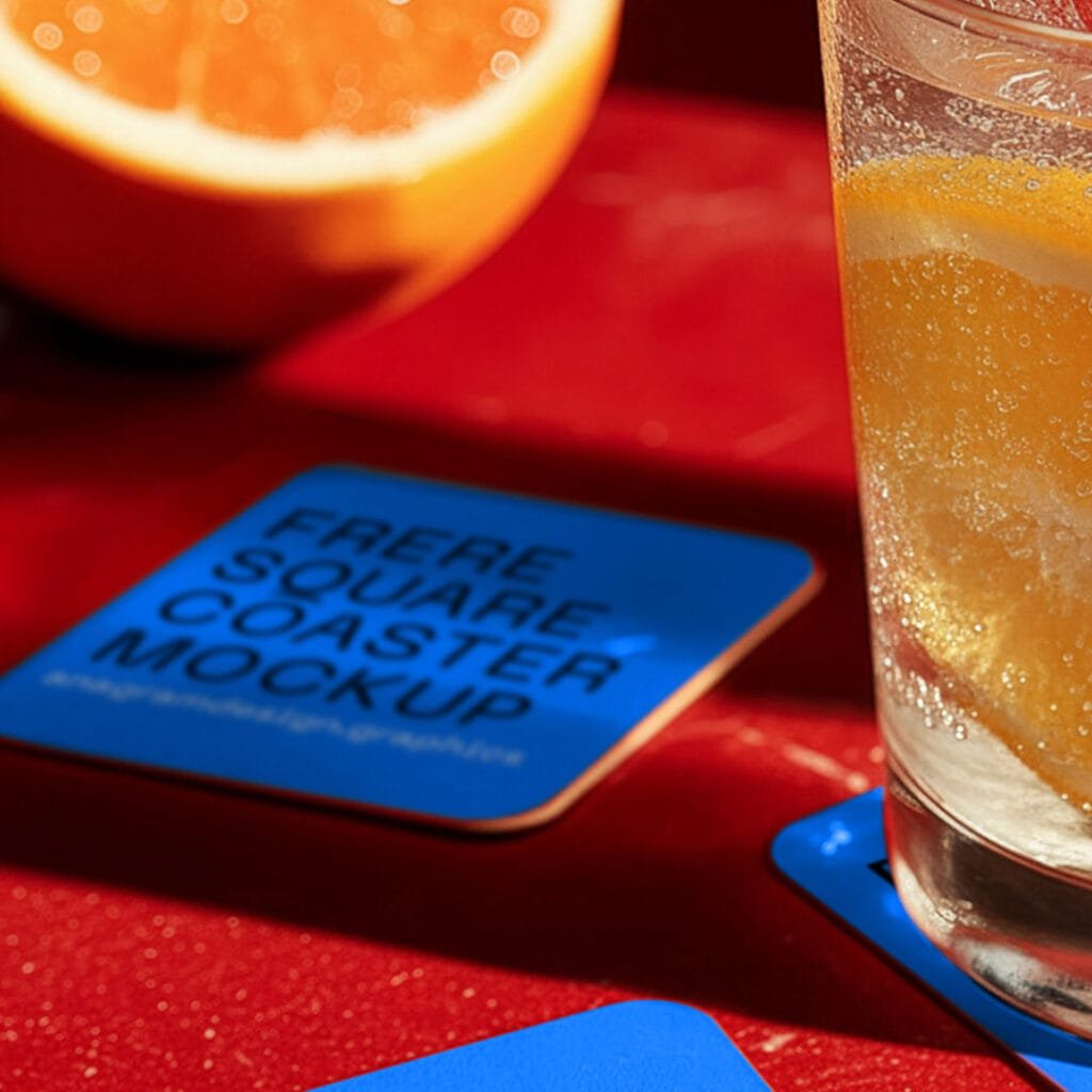 Free Square Coaster Mockup - Image 3
