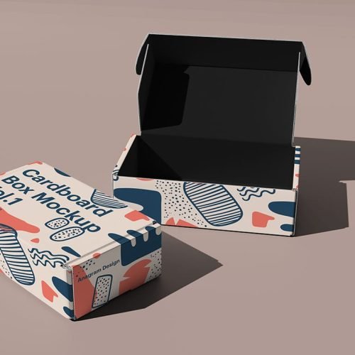 free cardboard box mockup