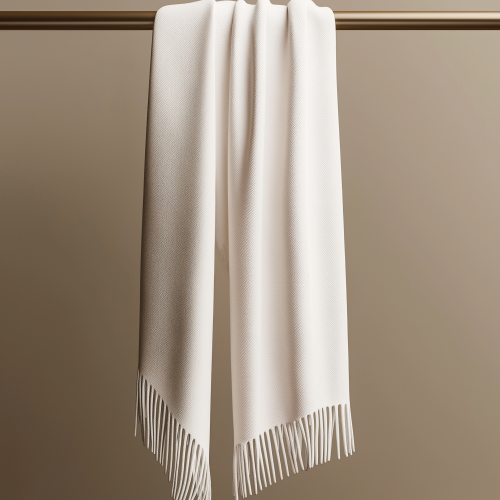 Scarf mockup hung on a metallic pole